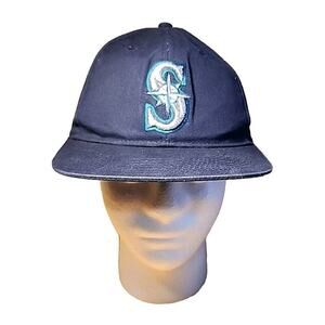 90s Logo Seattle Mariners Vintage Athletic Navy Hat Baseball Cap